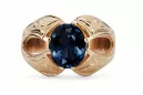 Anneau Bijoux vintage Saphir Or rose 14 carats vintage d'origine vrc135r